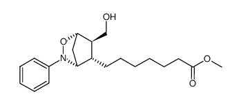 2-Oxa-3-azabicyclo[2.2.1]heptane-5-heptanoic acid, 6-(hydroxymethyl)-3-phenyl-, methyl ester, (1R,4S,5R,6S)-rel- 结构式