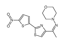 N-吗啉-4-基-1-[2-(5-硝基噻吩-2-基)-1,3-噻唑-4-基]乙烷亚胺 结构式