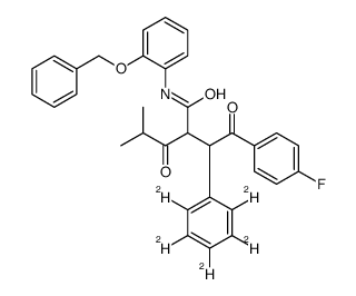 4-氟-α-(2-甲基-1-氧代丙基)-γ-氧代-β-(苯基-2,3,4,5,6-D5)-N-[2-(苯基甲氧基)苯基]苯丁酰胺 结构式