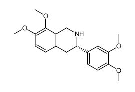 (3S)-3-(3,4-二甲氧基苯基)-7,8-二甲氧基-1,2,3,4-四氢异喹啉 结构式