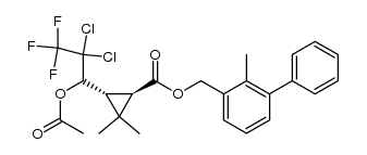 Cyclopropanecarboxylic acid, 3-[1-(acetyloxy)-2,2-dichloro-3,3,3-trifluoropropyl]-2,2-dimethyl-, (2-methyl[1,1'-biphenyl]-3-yl)methyl ester, [1α,3β(R*)]- (9CI) 结构式