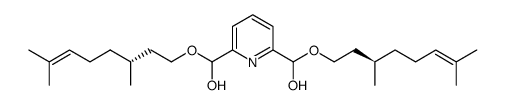 pyridine-2,6-diylbis((((R)-3,7-dimethyloct-6-en-1-yl)oxy)methanol) 结构式