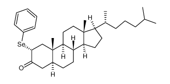 Cholestan-3-one, 2-(phenylseleno)-, (2α,5α)- 结构式