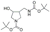 4-Boc-氨甲基-3-羟基-1-N-Boc-吡咯烷 结构式