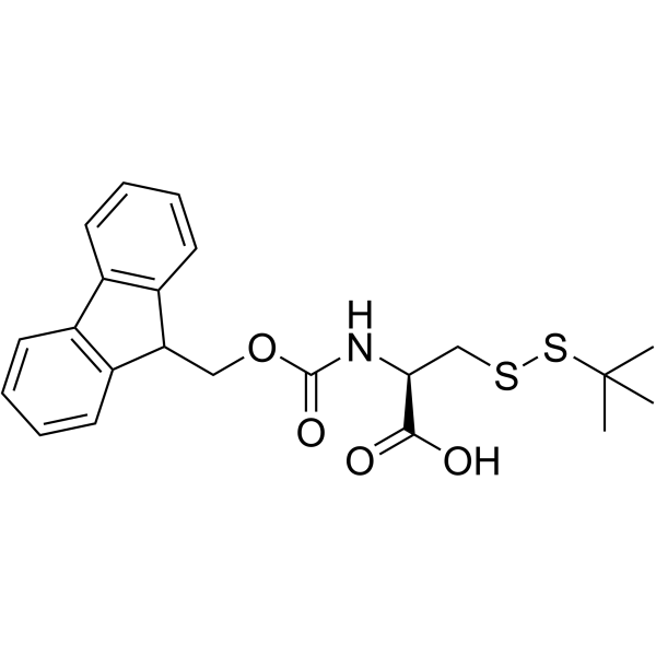 Nα-芴甲氧羰基-S-叔丁硫基-L-半胱氨酸 结构式