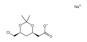 (4R-cis)-6-(氯甲基)-2,2-二甲基-1,3-二氧六环-4-基乙酸钠 结构式