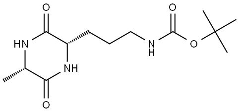 Carbamic acid, [3-(5-methyl-2,6-dioxo-2-piperazinyl)propyl]-, 1,1-dimethylethyl ester, (2S-cis)- (9CI) 结构式