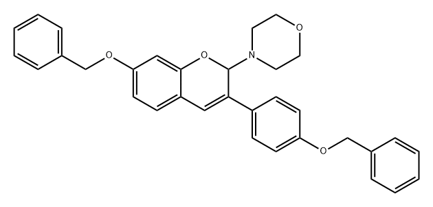 4-[7-(苄氧基)-3-(4-苄氧基苯基)-2H-苯并吡喃-2-基]吗啉 结构式