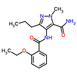 4-(2-乙氧基苯甲酰胺基)-1-甲基-3-丙基吡唑-5-甲酰胺 结构式