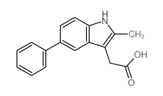 2-(2-甲基-5-苯基-1H-吲哚-3-基)乙酸 结构式