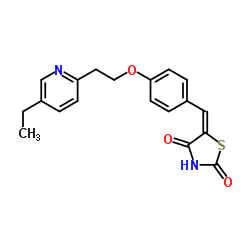 5-[[4-[2-(5-乙基-2-吡啶基)-乙氧基]苯基]亚甲基]-2,4-噻唑烷二酮 结构式