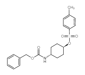 反式-4-{[(苄氧基)羰基]氨基}环己基4-甲基苯磺酸酯 结构式