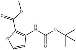 甲基3-(叔丁氧基羰基)呋喃-2-羧酸甲酯 结构式