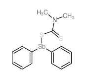 二苯基锑基 N,N-二甲基二硫代氨基甲酸酯 结构式