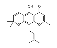 5-羟基-2,2,8-三甲基-10-(3-甲基丁-2-烯基)吡喃并[3,2-g]色烯-6-酮 结构式