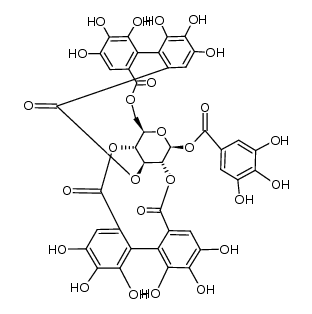 β-D-Glucopyranose, cyclic 2,4:3,6-bis(4,4',5,5',6,6'-hexahydroxy[1,1'-biphenyl]-2,2'-dicarboxylate) 1-(3,4,5-trihydroxybenzoate) (9CI) 结构式