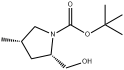 (2S,4S)-2-(羟甲基)-4-甲基吡咯烷-1-羧酸叔丁酯 结构式