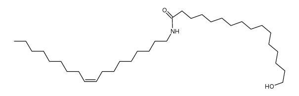 16-羟基-N-(9Z-9-十八烯基)十六酰胺 结构式