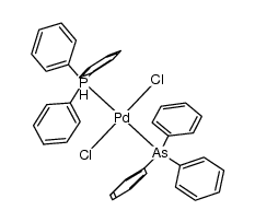二氯(三苯基胂)(三苯基膦)钯(II) (SP-4-3) 结构式
