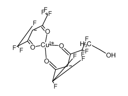 双(1,1,1,5,5,5-六氟乙酰丙酮)铜(II) 乙醇加合物 结构式