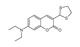 7-(二乙氨基)-3-(1,3-二硫戊环-2-基)-2H-色烯-2-酮 结构式