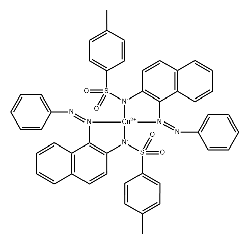 双[4-甲基-N-[1-(苯基偶氮)-2-萘基]苯磺酰胺合]铜 结构式