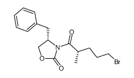 (4S)-3-[(2S)-5-溴-2-甲基戊酰基]-4-(苯甲基)-1,3-恶唑烷-2-酮 结构式