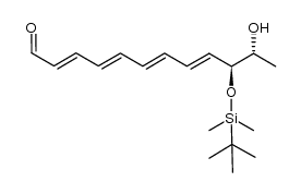 2,4,6,8-Dodecatetraenal, 10-[[(1,1-dimethylethyl)dimethylsilyl]oxy]-11-hydroxy-, (2E,4E,6E,8E,10S,11R)- 结构式