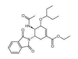 (3R,4R,5S)-4-乙酰氨基-5-(1,3-二氧代异吲哚啉-2-基)-3-(1-乙基丙氧基)-1-环己烯-1-羧酸乙酯 结构式