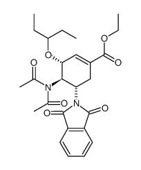 (3R,4R,5S)-4-(二乙酰氨基)-5-(1,3-二氢-1,3-二氧代-2H-异吲哚-2-基)-3-(1-乙基丙氧基)-1-环己烯-1-羧酸乙酯 结构式