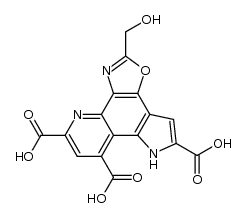 2-(羟甲基)-8H-恶唑并[5,4-h]吡咯并[2,3-f]喹啉-5,7,9-三羧酸 结构式