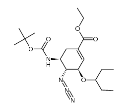 (3R,4R,5S)-4-azido-5-tert-butoxycarbonylamino-3-(1-ethylpropoxy)cyclohex-1-enecarboxylic acid ethyl ester 结构式