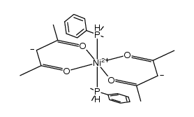 双(二甲基苯基膦)双(2,4-戊二酮根)合镍 结构式