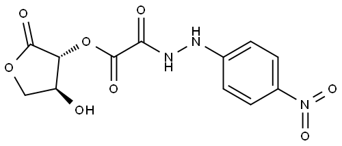 (3R,4S)-4-羟基-2-氧代四氢呋喃-3-基 2-(2-(4-硝基苯基)肼基)-2-氧代乙酸酯 结构式