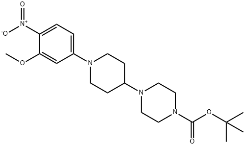 1-Boc-4-[1-(3-甲氧基-4-硝基苯基)哌啶-4-基]哌嗪 结构式