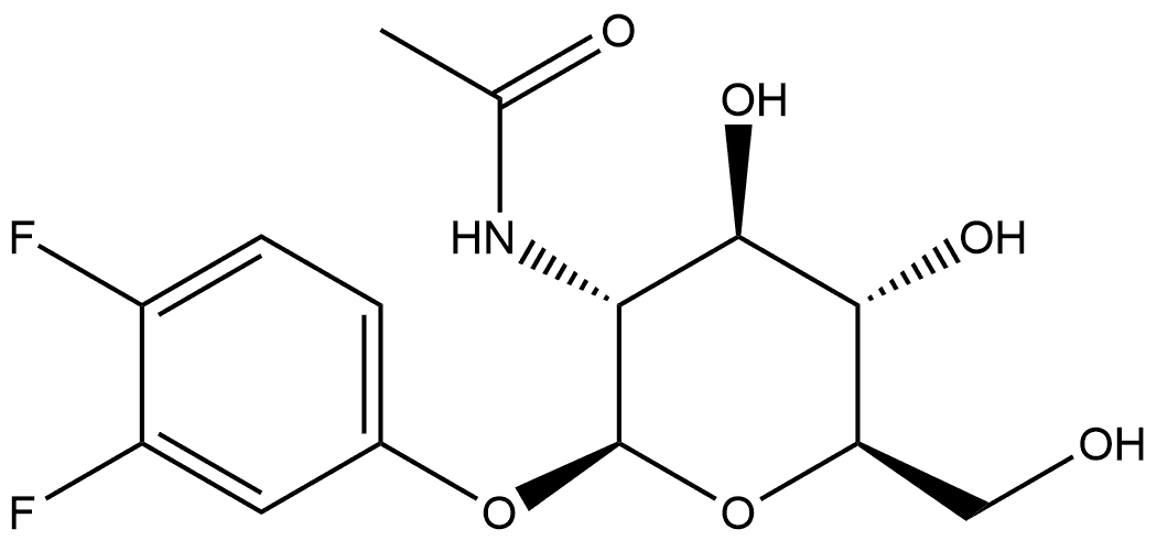 3,4-二氟苯基 2-(乙酰氨基)-2-脱氧-β-D-吡喃葡萄糖苷 结构式