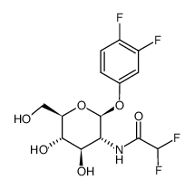 3,4-二氟苯基 2-脱氧-2-[(2,2-二氟乙酰基)氨基]-β-D-吡喃葡萄糖苷 结构式