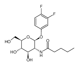3,4-二氟苯基 2-脱氧-2-[(1-氧代戊基)氨基]-β-D-吡喃葡萄糖苷 结构式