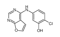 2-氯-5-(呋喃并[2,3-d]嘧啶-4-基氨基)苯酚 结构式