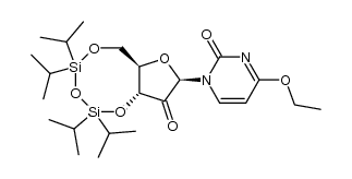 4-乙氧基-1-[3,5-O-(1,1,3,3-四异丙基二硅氧烷-1,3-二基)-β-D-赤式-2-戊酮呋喃糖基]-2(1H)-嘧啶酮 结构式