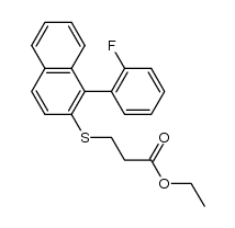 3-[1-(2-氟苯基)萘-2-基硫基]丙酸乙酯 结构式