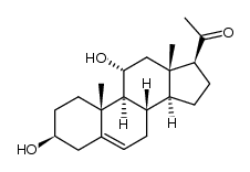 3β,11α-二羟基-5-孕烯-20-酮 结构式