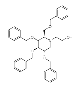 N-(2-羟乙基)-2,3,4,6-四-O-苄基-1-脱氧野尻霉素 结构式