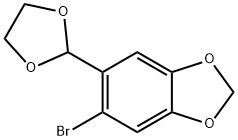 5-溴-6-(1,3-二氧戊环-2-基)苯并[d][1,3]二氧杂环己烷 结构式