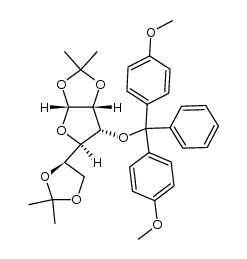 3-O-(4,4'-二甲氧基三苯甲基)-1,2:5,6-二-O-异亚丙基-α-D-阿洛呋喃糖 结构式