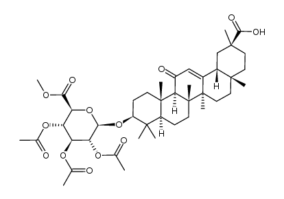 β-D-Glucopyranosiduronic acid, (3β,20β)-20-carboxy-11-oxo-30-norolean-12-en-3-yl, 6-methyl ester, triacetate (9CI) 结构式