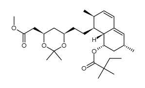 1,3-二恶烷-4-乙酸,6-[2-[(1S,2S,6R,8S,8aR)-8-(2,2-二甲基-1-氧代丁氧基)-1,2,6,7,8,8a-六氢-2,6-二甲基-1-萘基]乙基]-2,2-二甲基-,甲酯,(4R,6R)- 结构式