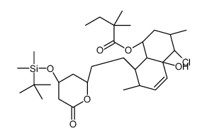 (1S,3R,4S,4AS,7S,8S,8AS)-4-氯-8-{2-[(2R,4R)-4-{[二甲基(2-甲基-2-丙基)硅烷基]氧基}-6-氧代四氢-2H-吡喃-2-基]乙基}-4A-羟基-3,7-二甲基-1,2,3,4,4A,7,8,8A-八氢-1-萘基2,2-二甲基丁酸酯 结构式