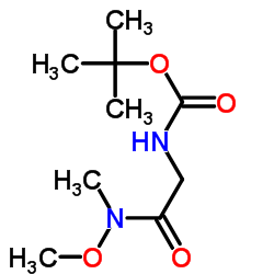 N-(叔丁氧基羰基)甘氨酸-N′-甲氧基-N′-甲酰胺 结构式