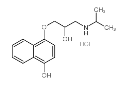 (+/-)-4-HYDROXYPROPRANOLOL, HYDROCHLORIDE 结构式